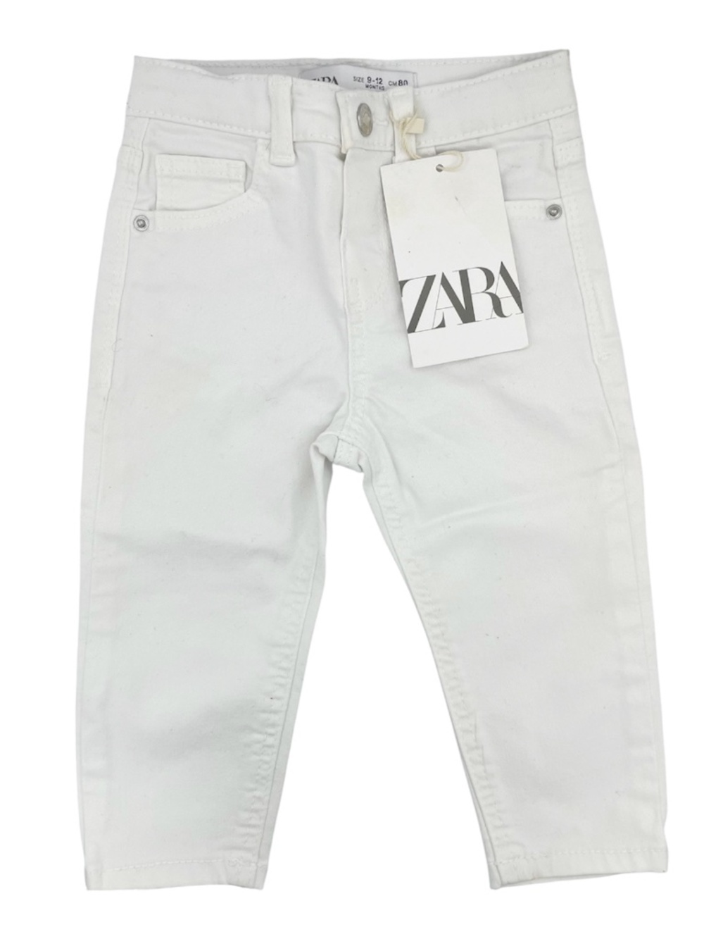 ZARA white denim jeans girls Size 9-12 months- NWT